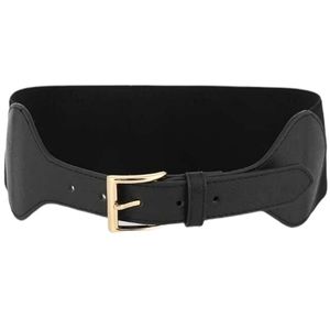 Black Asymmetrical Wide Width Belt
